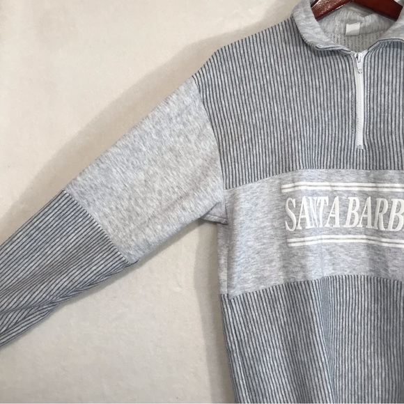 Vintage crew neck collared Santa Barbara pullover sweatshirt partial zip neck - Picture 4 of 8